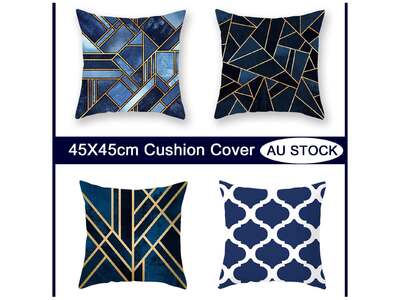 Modern 45x45cm Navy Blue Cushion Cover Collection