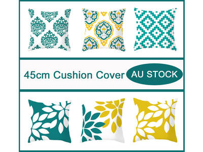 Modern 45x45cm Teal Yellow Cushion Cover Collection