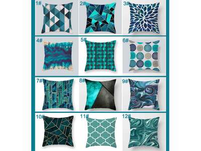 Teal Green Blue Cushion Cover (12 designs )