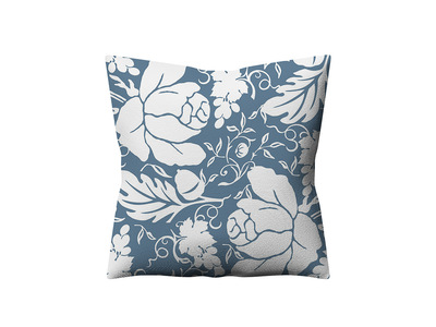Blue Floral Cushion Cover 45x45cm