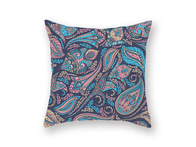 43x43cm purple blue paisley square cushion cover