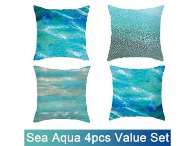 Home Decor Sea Style Aqua Cushion Cover 4pcs Pack