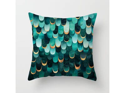 Teal square cushion cover - 5
