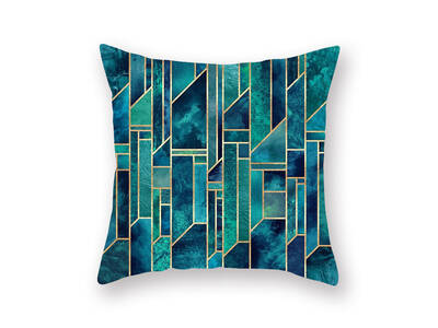 Teal square cushion cover - 7