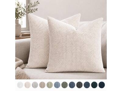 Luxton Woven Textured Chenille Cushion Covers 45x45cm (Pack of 2) (multiple colors)