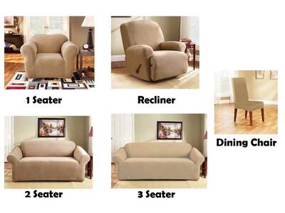 Last Stock - 3 SEATER Pearson Stretch Sofa Cover (Dark Flax)