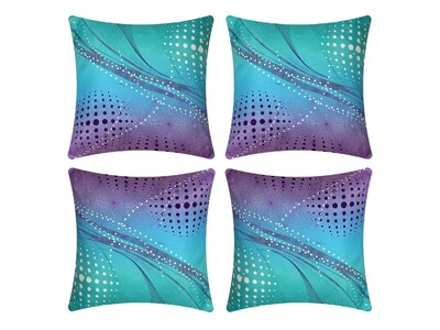 Aqua Turquoise Purple Cushion Cover Set 45x45cm (4PCS)