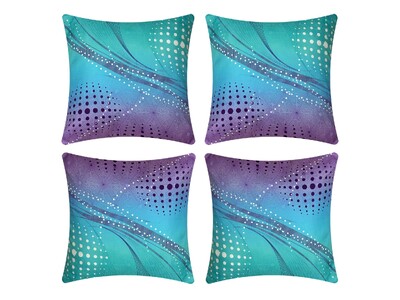 Aqua Turquoise Purple Cushion Cover Set 45x45cm (4PCS)