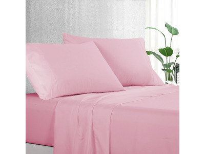 Luxton Pure Soft Plain Bed Sheet Set (Pink)