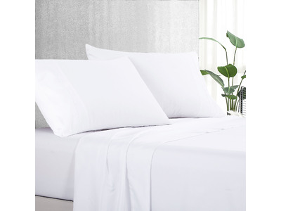 Luxton Pure Soft Plain Bed Sheet Set (White)