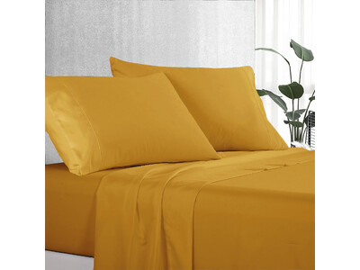 Luxton Pure Soft Plain Bed Sheet Set (Yellow)