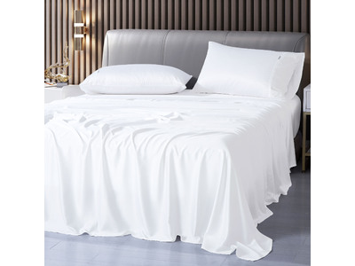 Luxton 100% Organic Bamboo Bed Sheet Set (White)