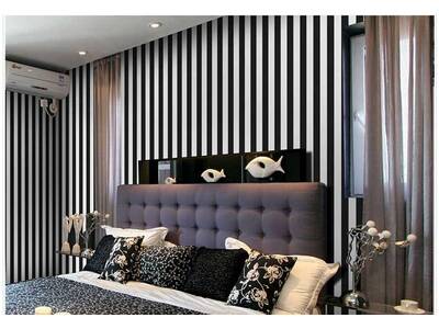 Classic Black And White Striped Wallpaper