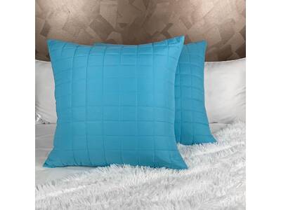 Adela Turquoise Blue European pillowcases 65x65cm (Pair)