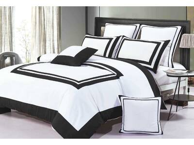 Macey Quilt Cover Set Black and White Duvet Cover Set