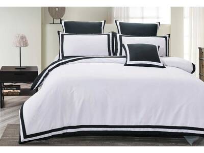 Halsey quilt cover Charocal  Black & White doona Cover set