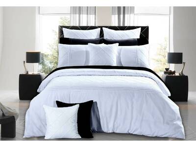 Lamere White Pintuck Quilt Cover Set by Luxton