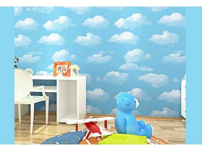 Baby Nursery Boys Girls room Cloud Sky BLUE wallpaper